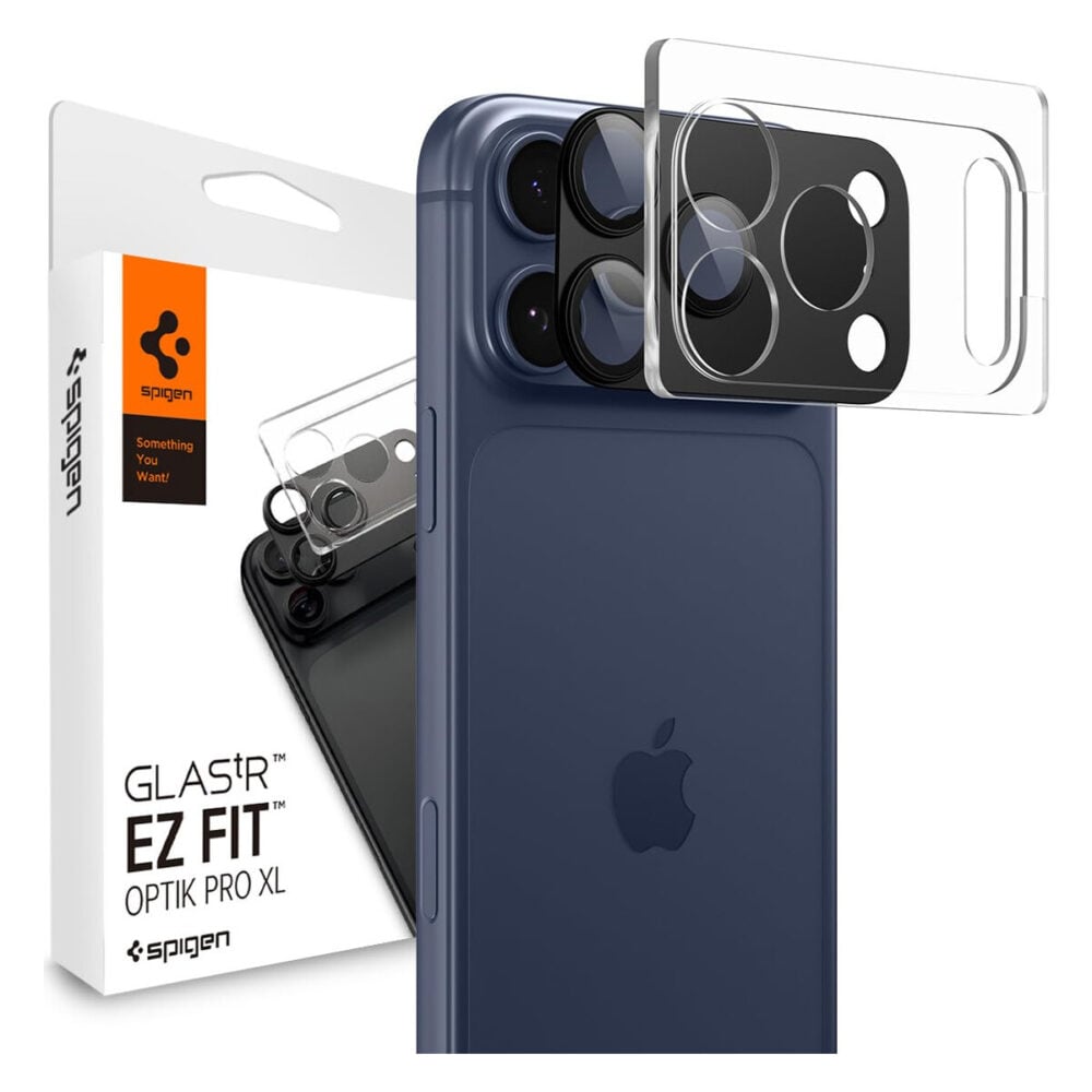 Spigen Glas.tR EZ Fit Optik Pro XL Tempered Glass Camera Lens Protector for iPhone 17 Pro Max - Black