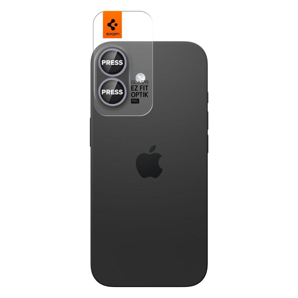 Spigen® (x2.Pack) Glas.tR™ EZ Fit™ Optik Pro AGL10127 iPhone 17 | 16 | 16 Plus Premium Tempered Glass Camera Lens Protector - Purple
