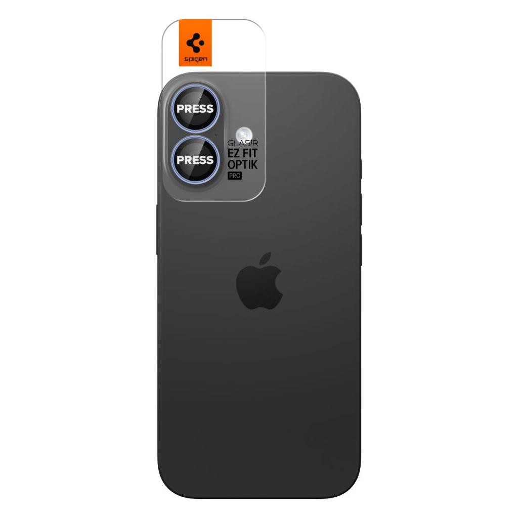Spigen® (x2.Pack) Glas.tR™ EZ Fit™ Optik Pro AGL10129 iPhone 17 | 16 | 16 Plus Premium Tempered Glass Camera Lens Protector - Blue