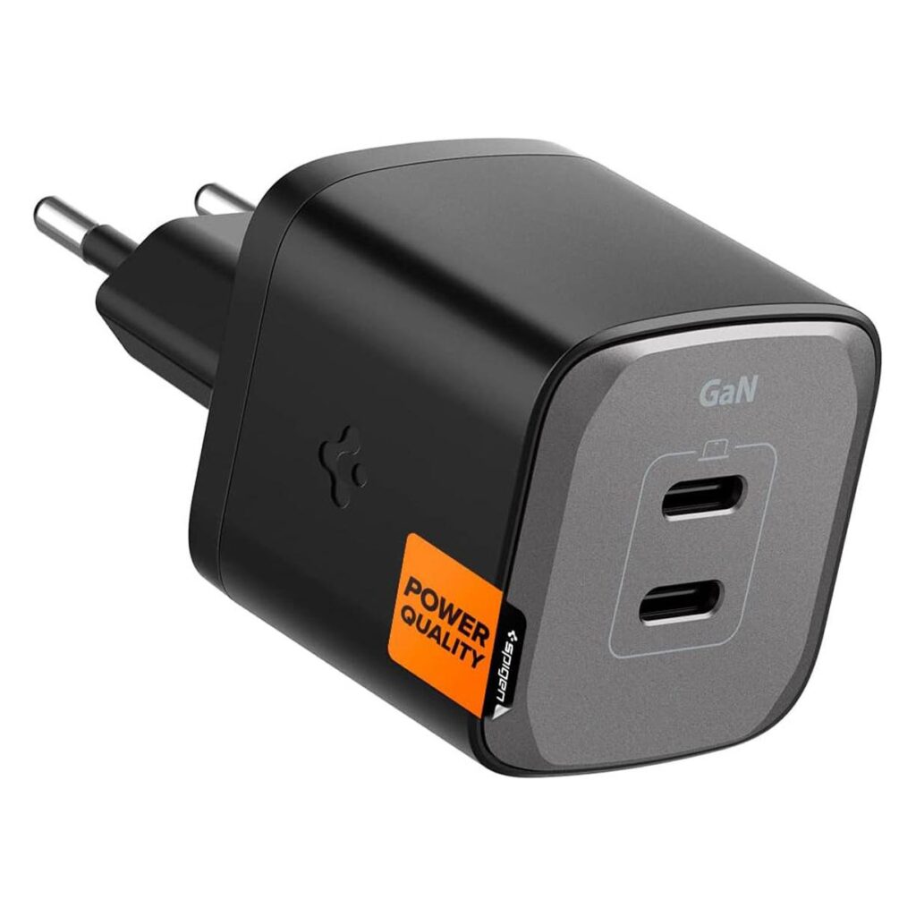 Spigen® ArcStation™ Pro GaN ACH05154 Dual Port USB-C PD 3.0 PPS Fast Charger | 45W - Black