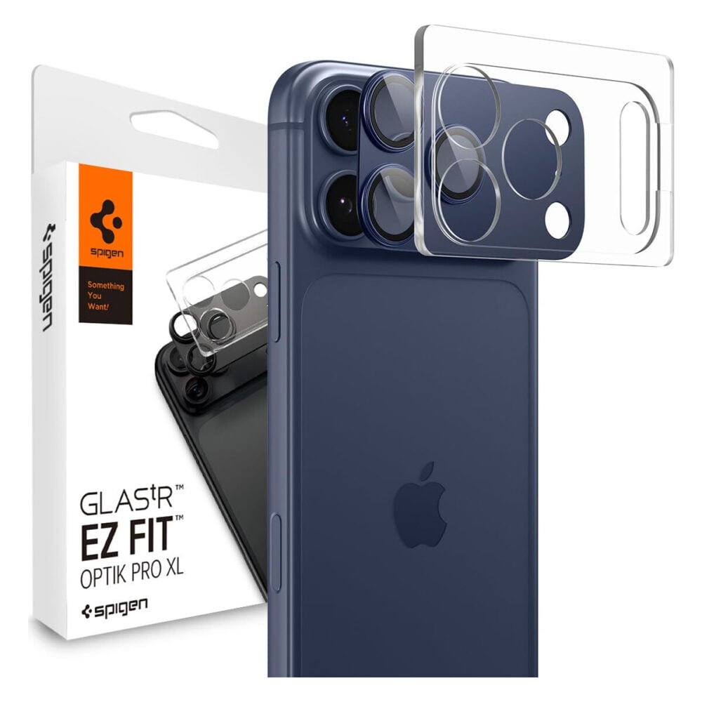 Spigen Glas.tR EZ Fit Optik Pro XL Tempered Glass Camera Lens Protector for iPhone 17 Pro Max - Blue