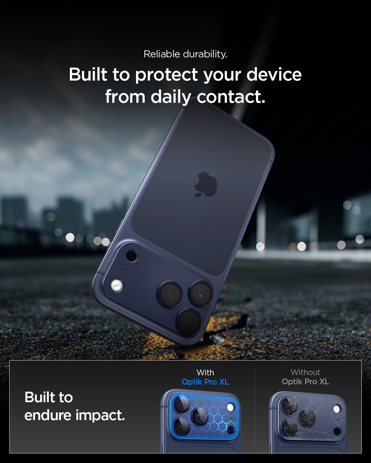 Spigen Glas.tR EZ Fit Optik Pro XL Tempered Glass Camera Lens Protector for iPhone 17 Pro Max - Blue