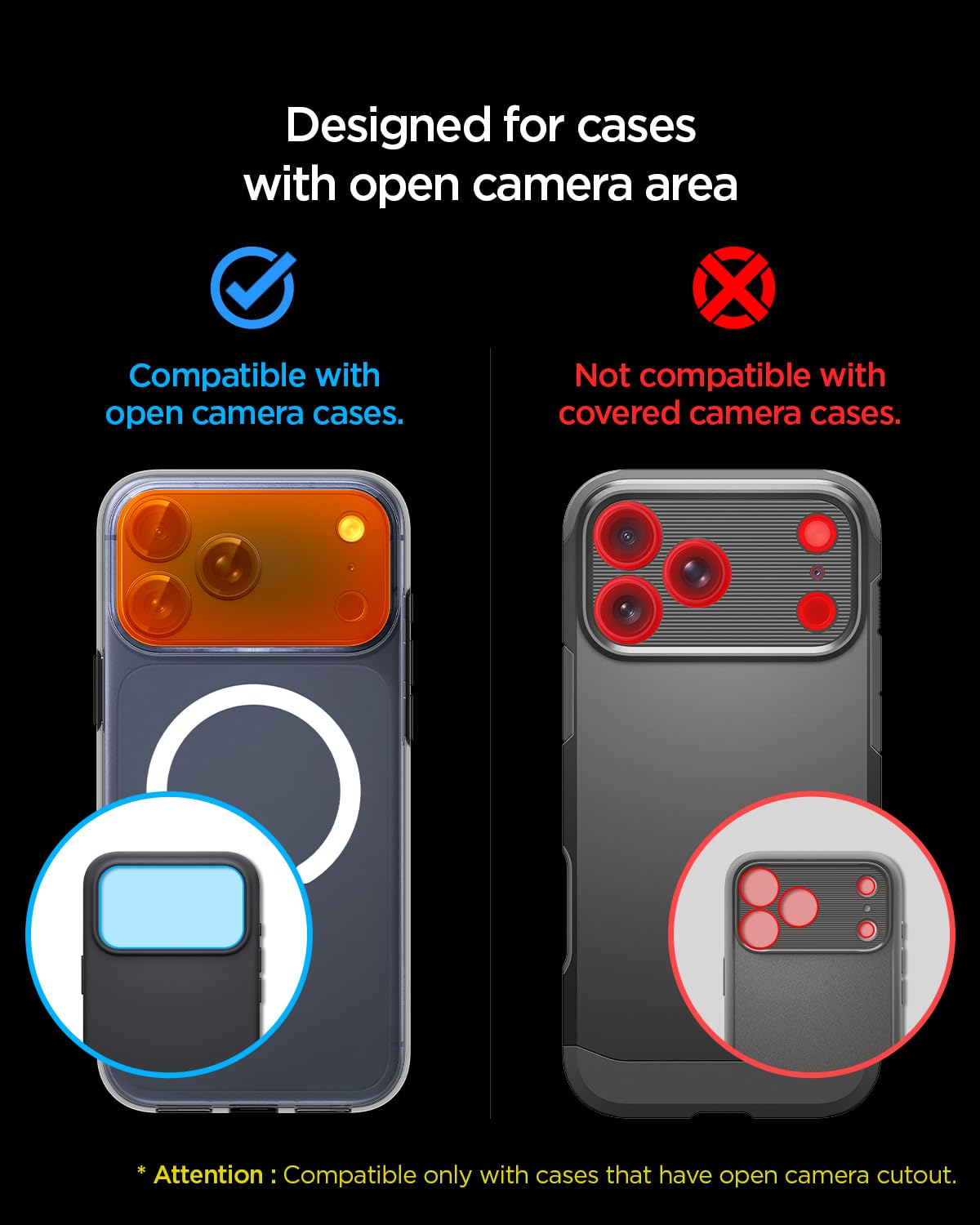 Spigen Glas.tR EZ Fit Optik Pro XL Tempered Glass Camera Lens Protector for iPhone 17 Pro Max - Blue