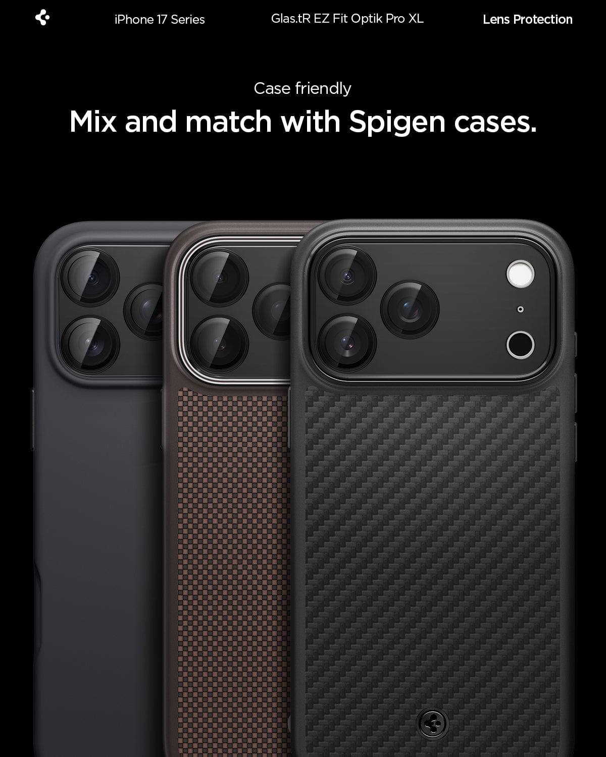 Spigen Glas.tR EZ Fit Optik Pro XL Tempered Glass Camera Lens Protector for iPhone 17 Pro Max - Blue