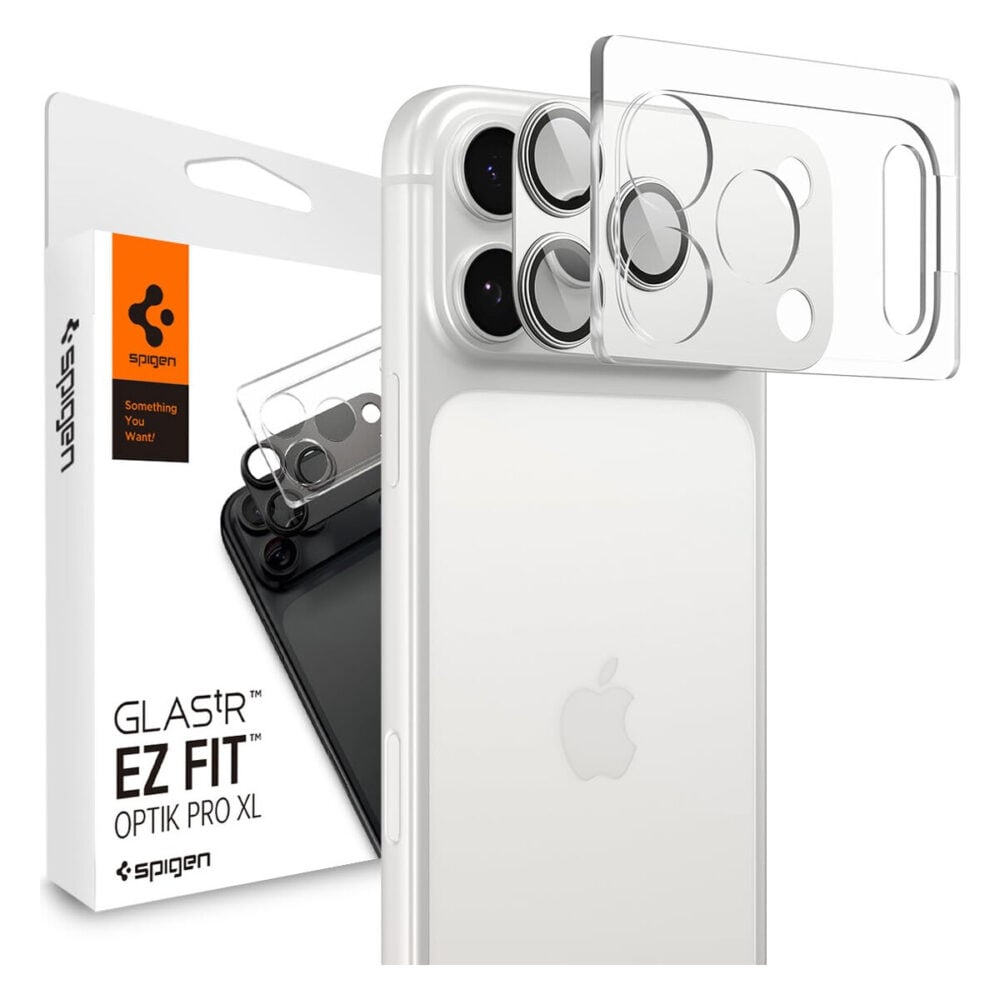 Spigen Glas.tR EZ Fit Optik Pro XL Tempered Glass Camera Lens Protector for iPhone 17 Pro Max - Silver