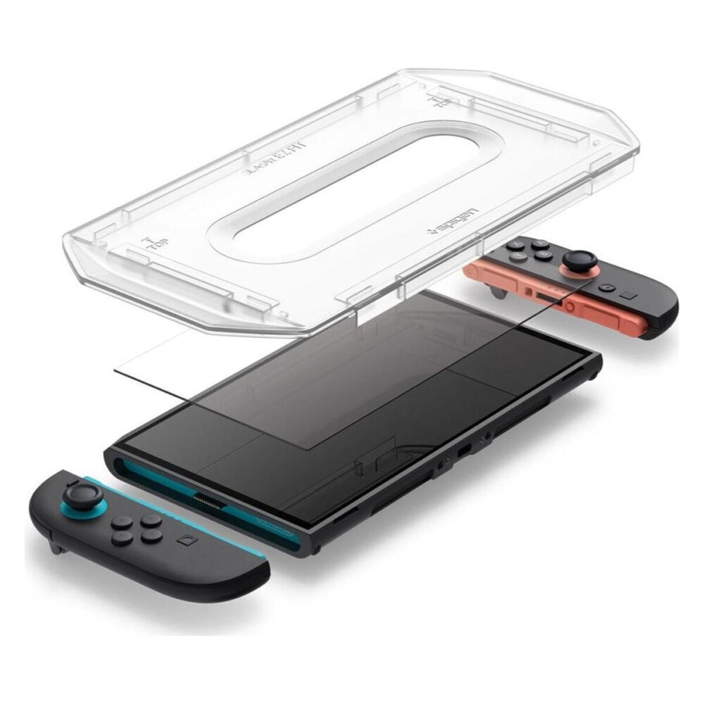 Spigen® (x2.Pack) Glas.tR™ EZ Fit™ AGL10156 Nintendo Switch 2 Premium Tempered Glass Screen Protector - Crystal Clear
