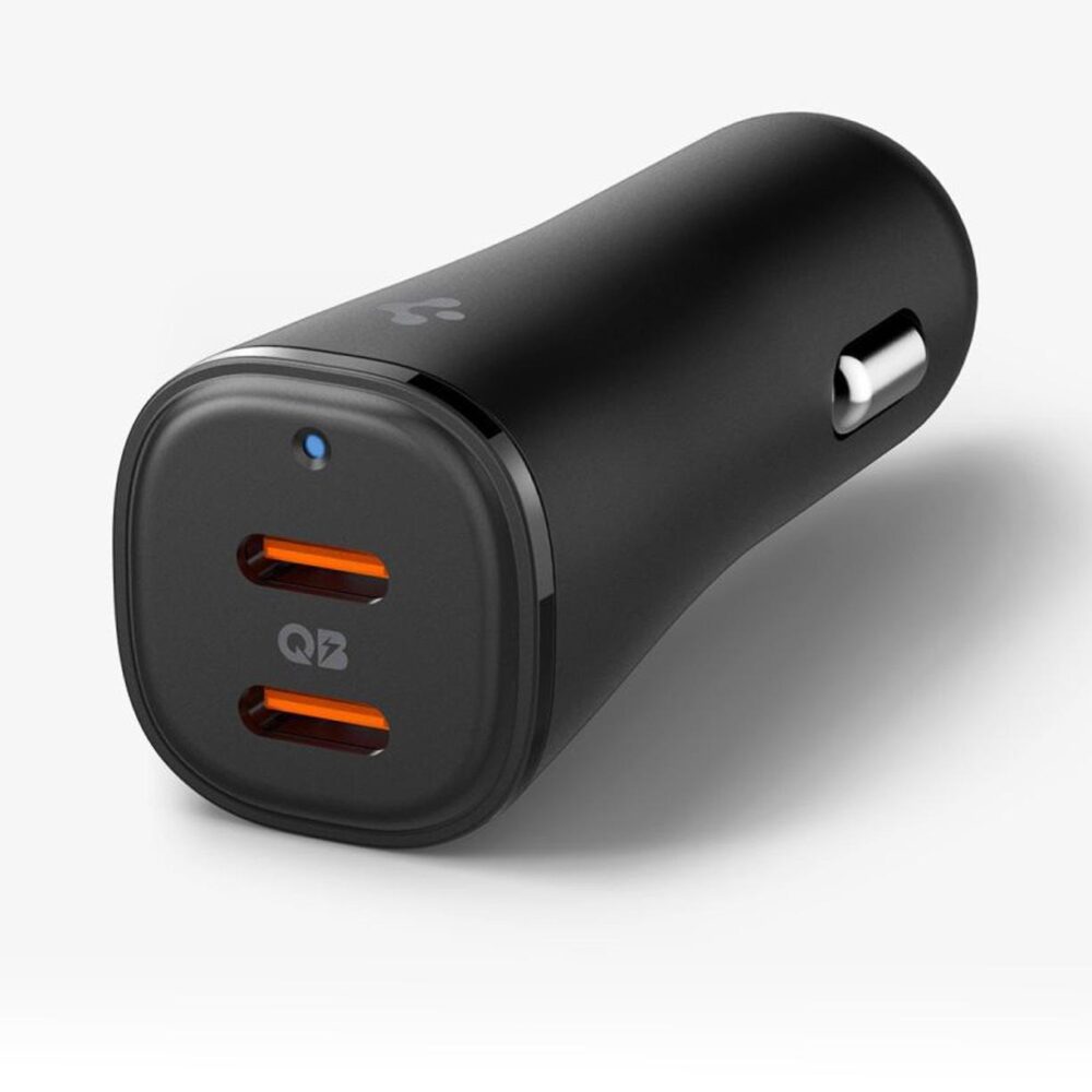 Spigen® ArcStation™ Essential® EV502 ACP08523 Dual Port USB-C Fast Car Charger | 50W - Black