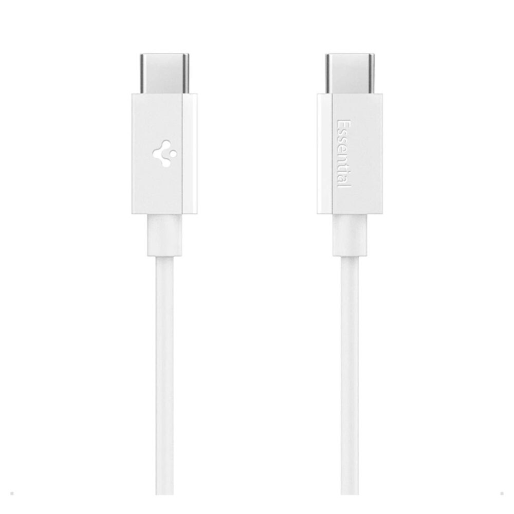 Spigen® ArcWire™ Essential EB6020CC ACA08719 USB-C to USB-C DuraBend™ Power Delivery Fast Charging 60W 2m Cable - White