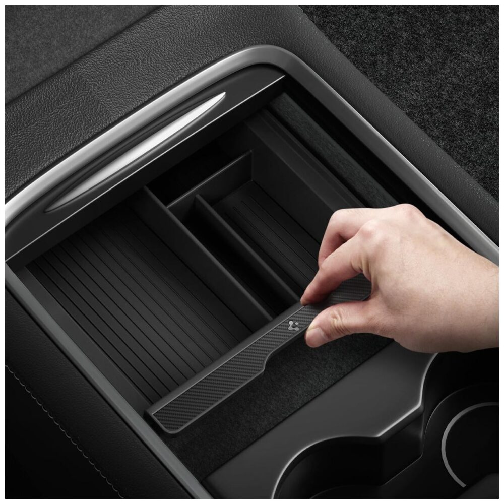 Spigen® Center Console TO220 ACP04508 Tesla Model 3 & Model Y Organizer Tray - Black
