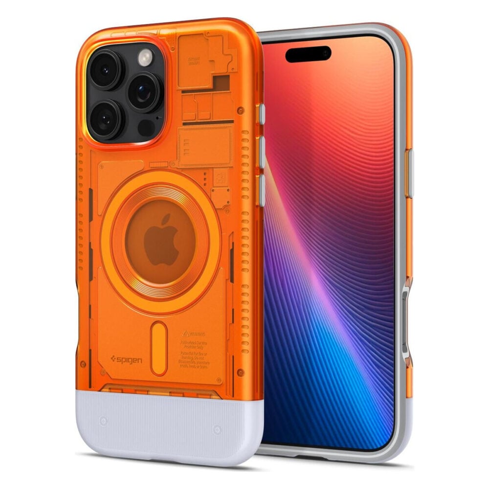 Spigen® Classic C1 (MagFit) ACS08560 iPhone 16 Pro Case - Tangerine
