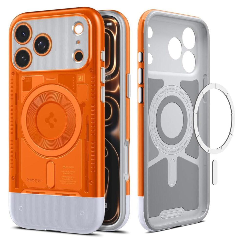 Spigen® Classic C1 (MagFit) ACS10296 iPhone 17 Pro Max Case - Tangerine