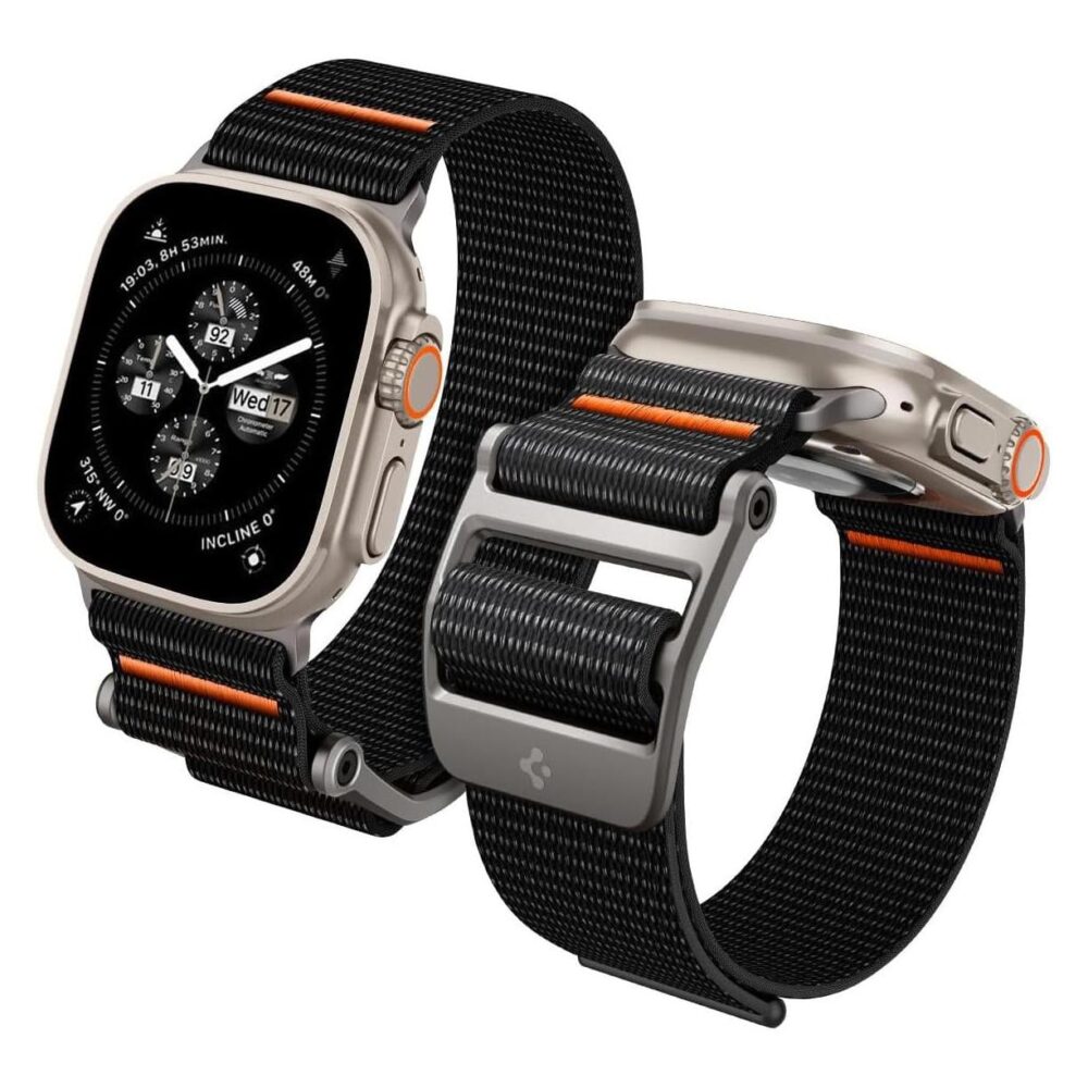 Spigen® DuraPro Flex Ultra AMP05981 Apple Watch Ultra 2 | Ultra | Series 9 | 8 | SE 2 | 7 | 6 | SE | 5 | 4 | 3 | 2 | 1 (49mm / 45mm / 44mm / 42mm) Band - Black