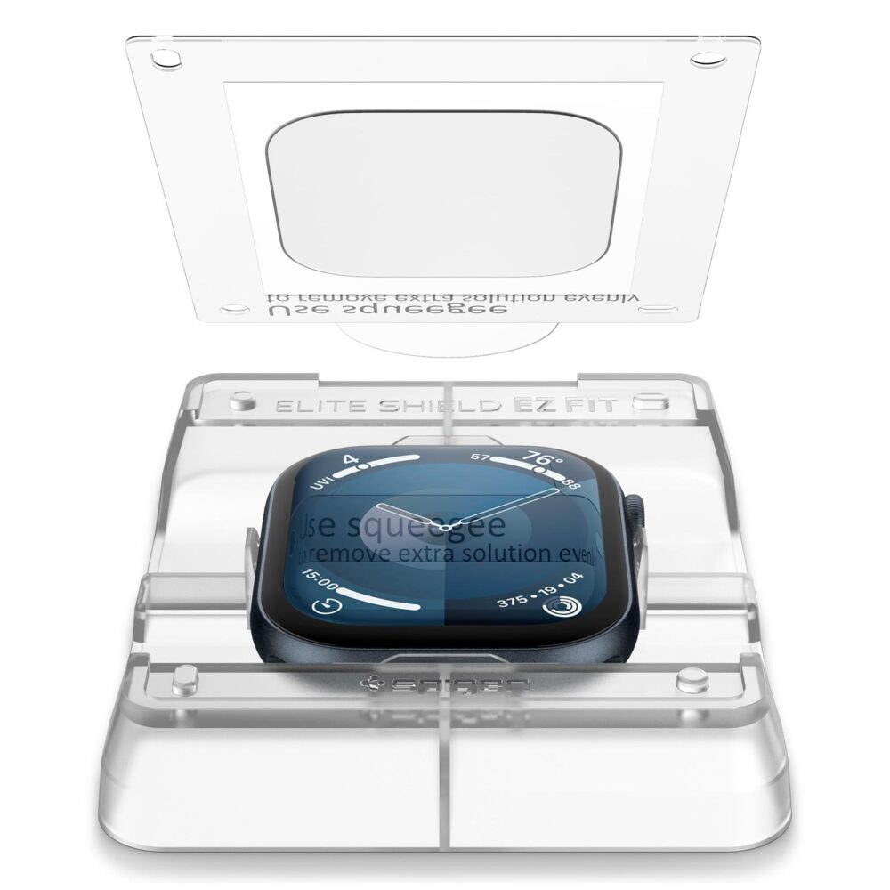 Spigen® (x2.Pack) EliteShield EZ Fit™ AFL08580 Apple Watch Series 10 (42mm) Premium Screen Protector - Crystal Clear