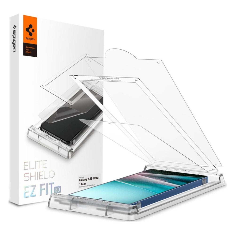 Spigen® EliteShield EZ Fit™ HD AFL09083 Samsung Galaxy S25 Ultra Premium Screen Protector - Crystal Clear