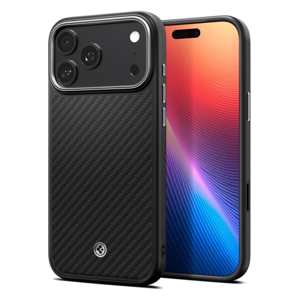 Spigen® Enzo Aramid™ T (MagFit) ACS09958 iPhone 17 Pro Case - Black Silver
