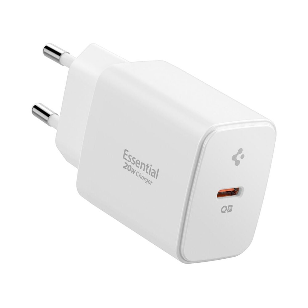 Spigen® Essential® EE201EU ACH08701 Quantum Boost™ GaN PD 3.0 USB-C Fast Charger | 20W - White