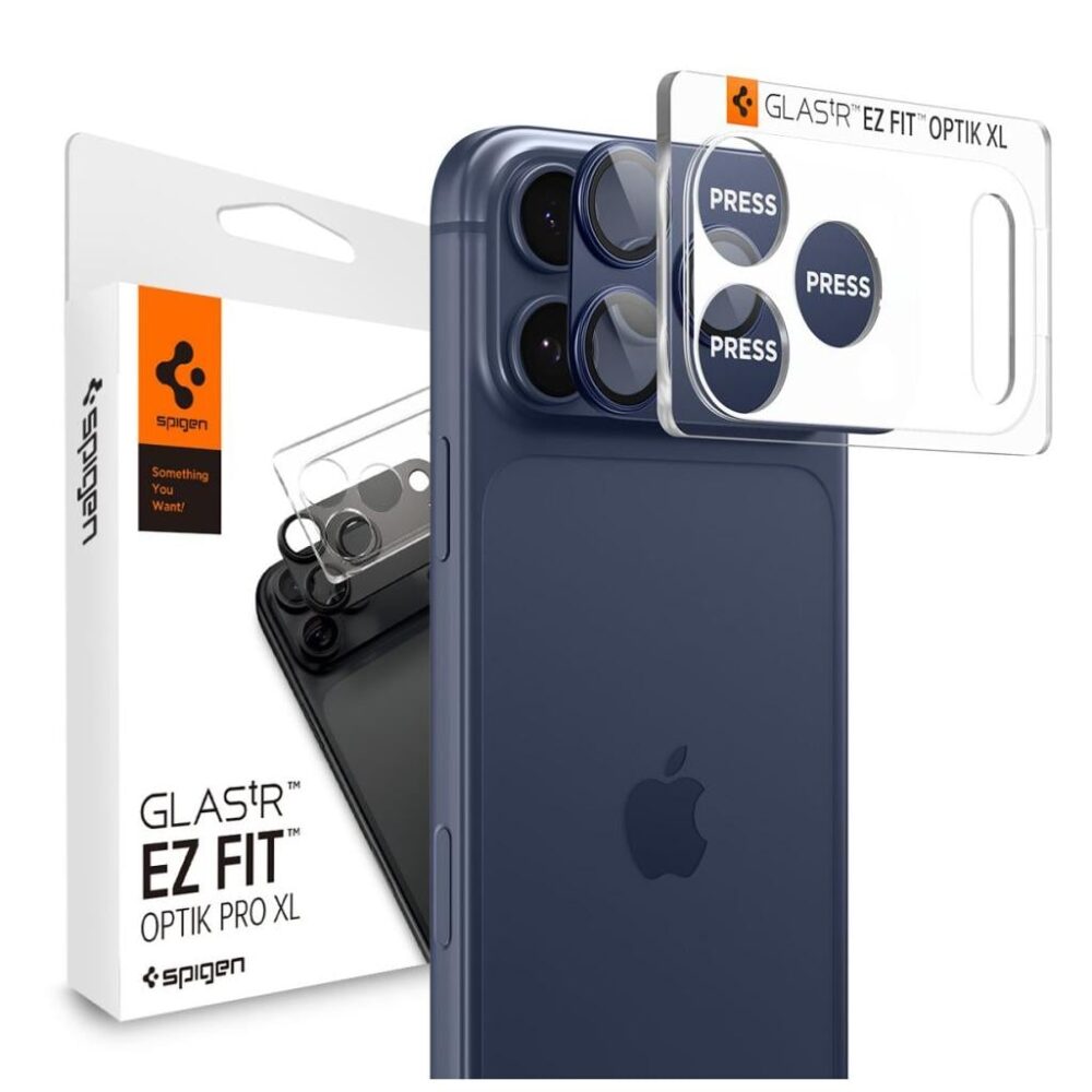 Spigen® Glas.tR™ EZ Fit™ Optik Pro XL AGL10651 iPhone 17 Pro Max Premium Tempered Glass Camera Lens Protector - Blue