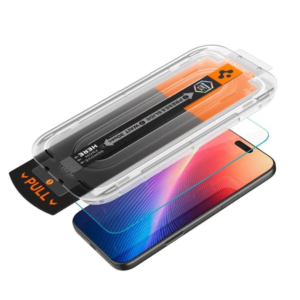 Spigen® Glas.tR™ EZ Fit™ Pro AGL10095 iPhone 17 Pro Max | iPhone 16 Pro Max Premium Tempered Glass Screen Protector - Crystal Clear
