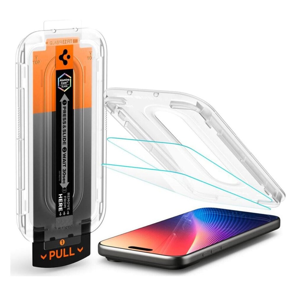 Spigen® Glas.tR™ EZ Fit™ Pro AGL10095 iPhone 17 Pro Max | iPhone 16 Pro Max Premium Tempered Glass Screen Protector - Crystal Clear