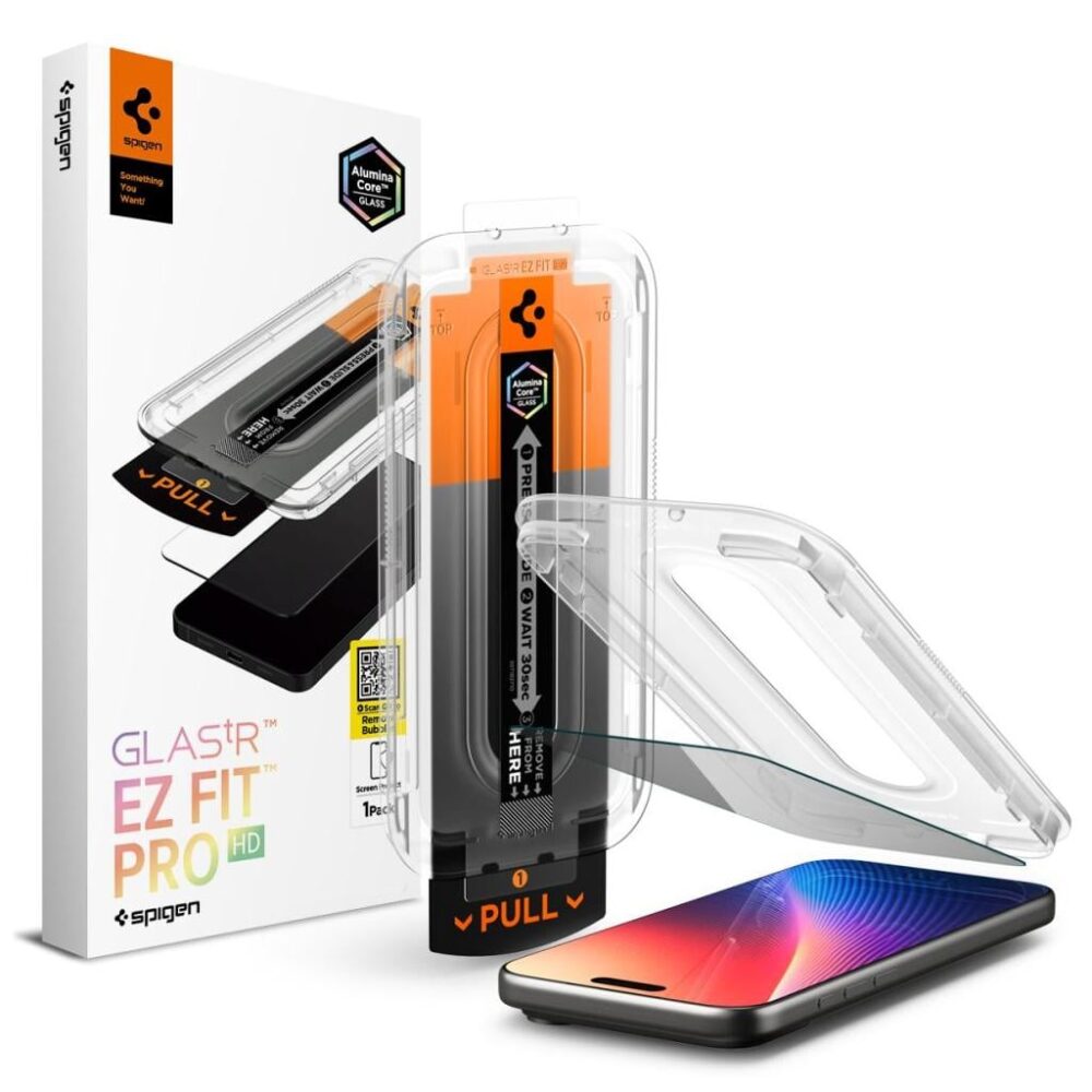 Spigen® Glas.tR™ EZ Fit™ Pro Privacy AGL10098 iPhone 17 Pro | iPhone 17 | iPhone 16 Pro Premium Tempered Glass Screen Protector - Privacy