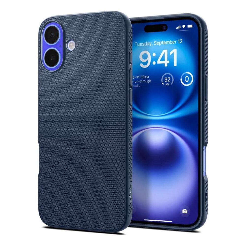 Spigen® Liquid Air™ ACS08067 iPhone 16 Plus Case - Navy Blue