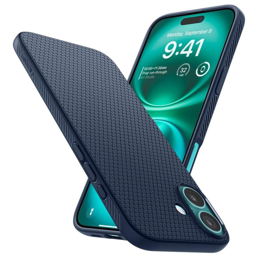 Spigen® Liquid Air™ ACS08195 iPhone 16 Case - Navy Blue