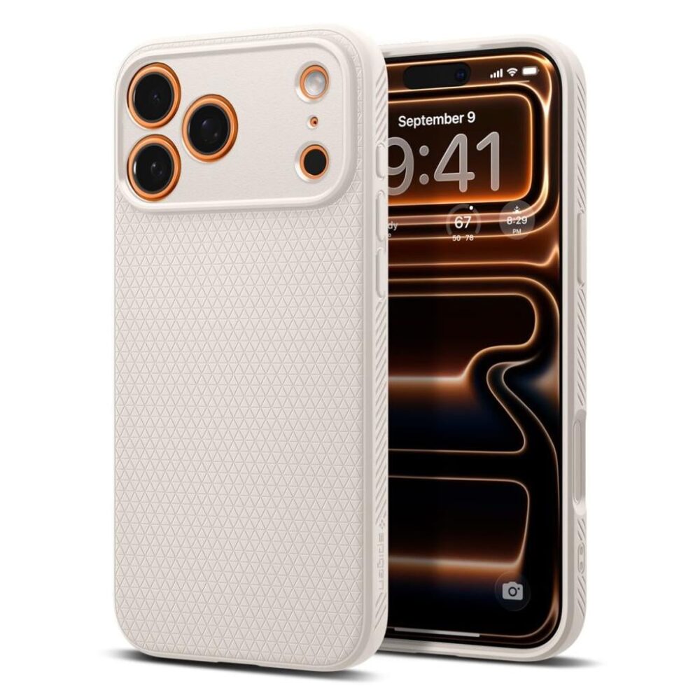 Spigen® Liquid Air™ ACS10334 iPhone 17 Pro Case - Natural Titanium