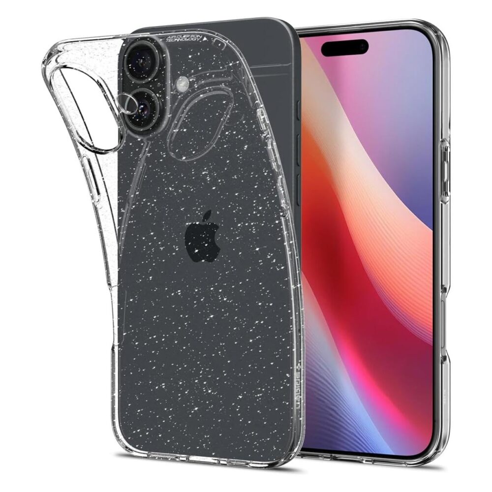 Spigen® Liquid Crystal™ Glitter ACS08192 iPhone 16 Case - Crystal Quartz