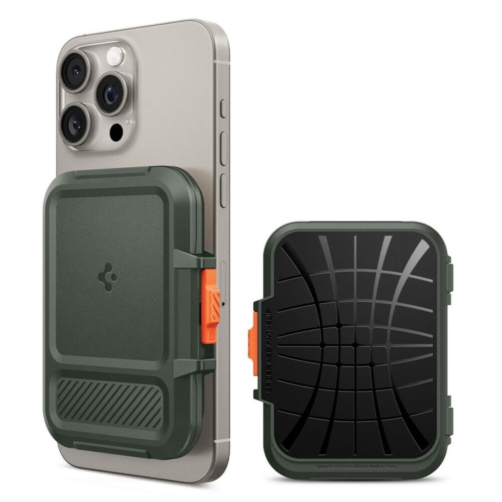 Spigen® Lock Fit (MagFit) AFA08528 MagSafe Card Holder Wallet - Military Green