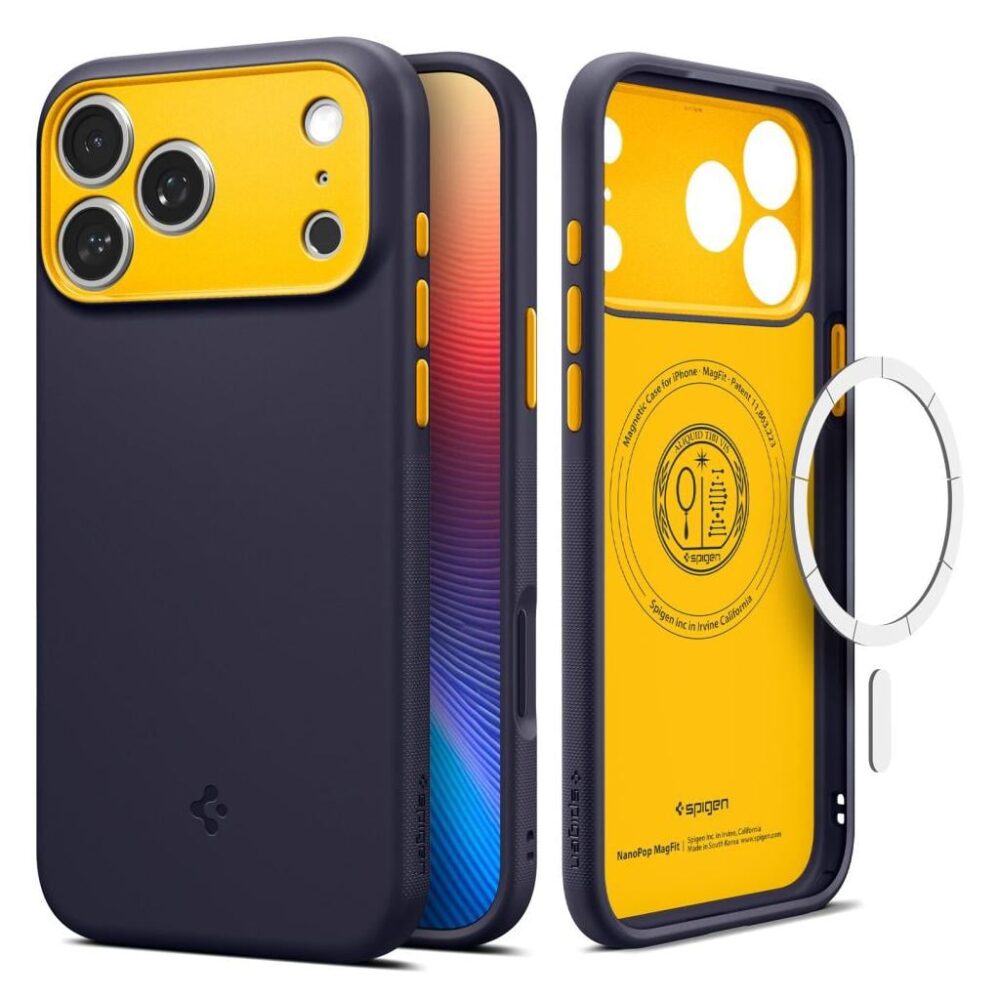 Spigen® Nano Pop™ (MagFit) ACS10326 iPhone 17 Pro Case - Blueberry Navy