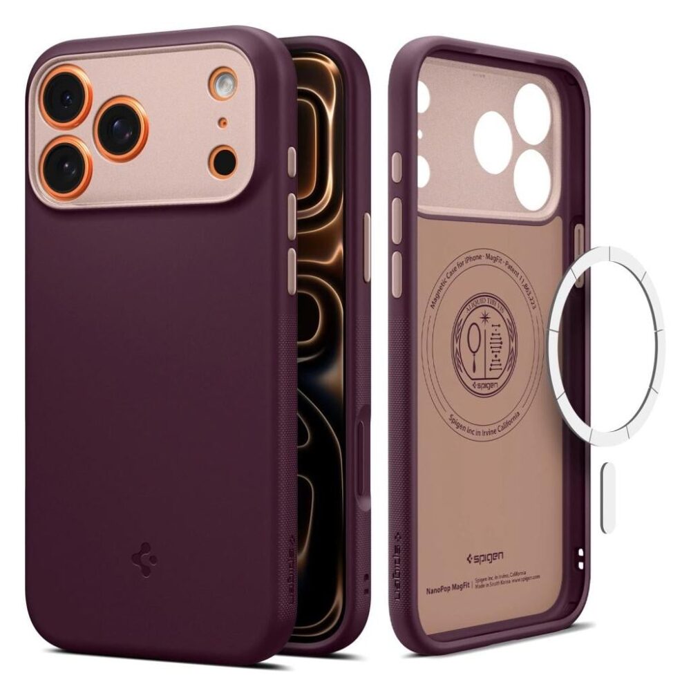Spigen® Nano Pop™ (MagFit) ACS10327 iPhone 17 Pro Case - Burgundy Bean