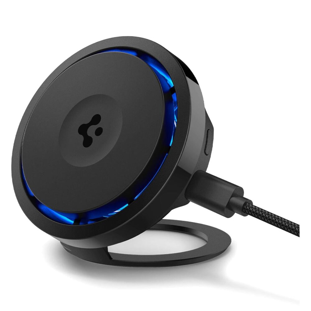 Spigen® OneTap™ Pro 3 CryoMax™ Qi2 (MagFit) ACH07977 MagSafe Wireless Stand Fast Charger | S310WC - Black