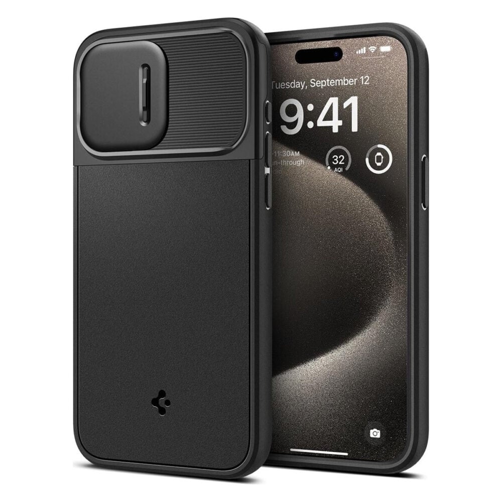 Spigen® Optik Armor™ (MagFit) ACS06599 iPhone 15 Pro Max Case - Black