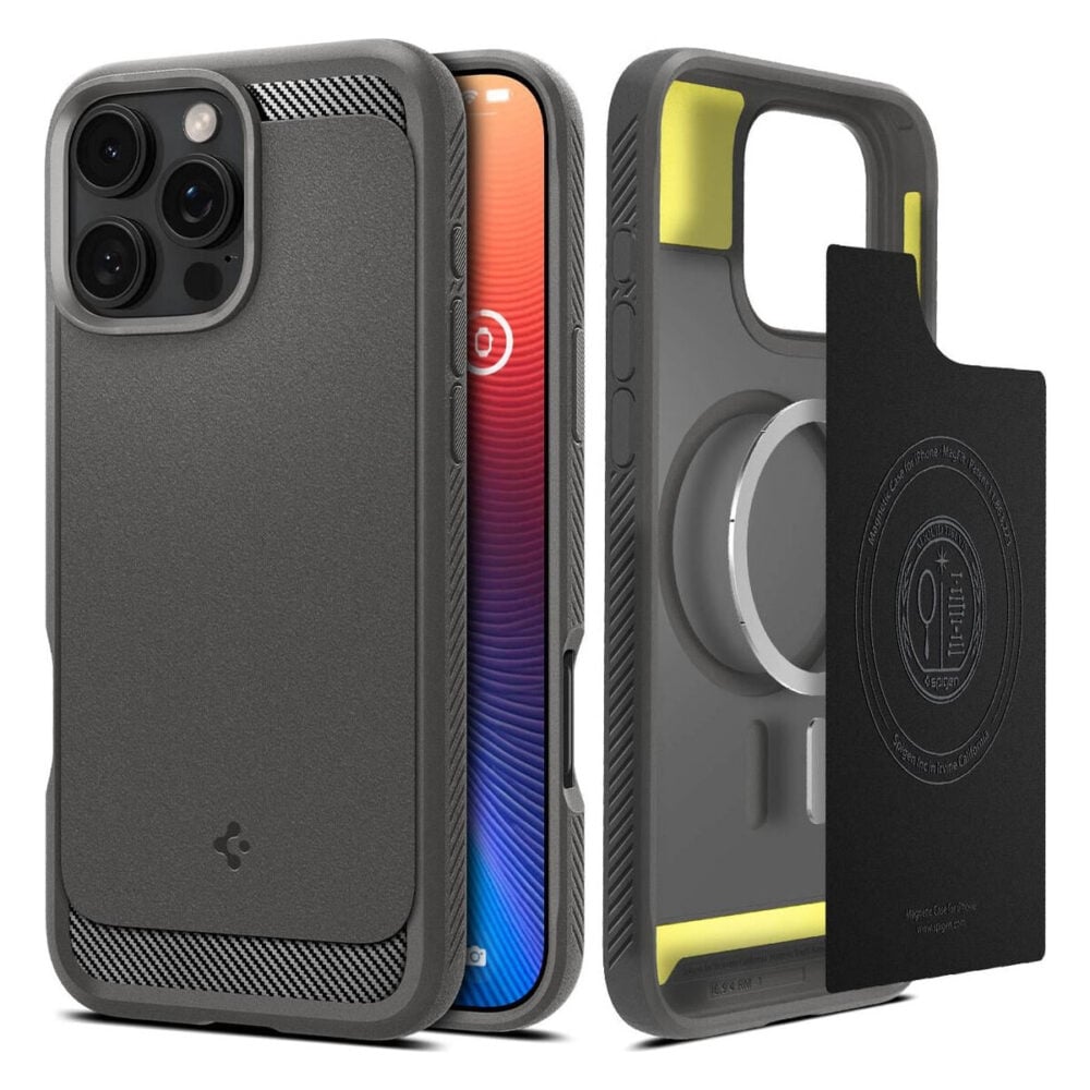 Spigen® Rugged Armor™ (MagFit) ACS07987 iPhone 16 Pro Max Case - Gray
