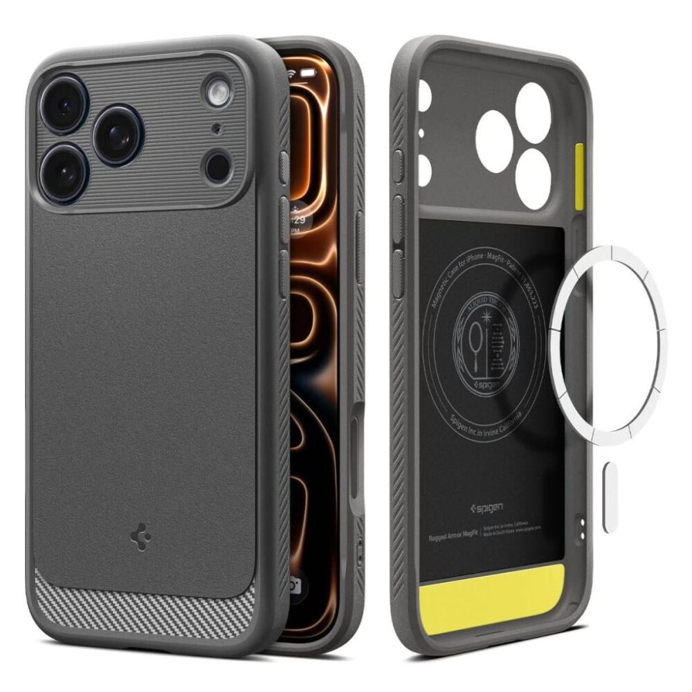 Spigen® Rugged Armor™ (MagFit) ACS10330 iPhone 17 Pro Case - Gray