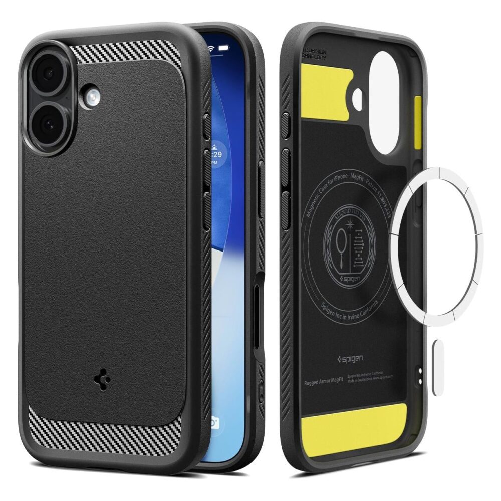 Spigen® Rugged Armor™ (MagFit) ACS10367 iPhone 17 Case - Matte Black