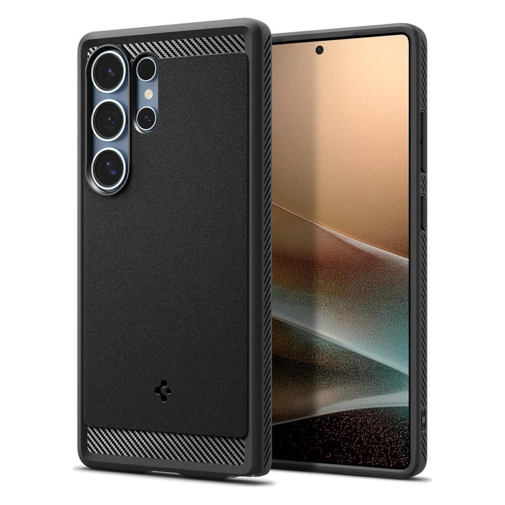 Spigen® Rugged Armor™ (MagFit) ACS08951 Samsung Galaxy S25 Ultra Case - Matte Black