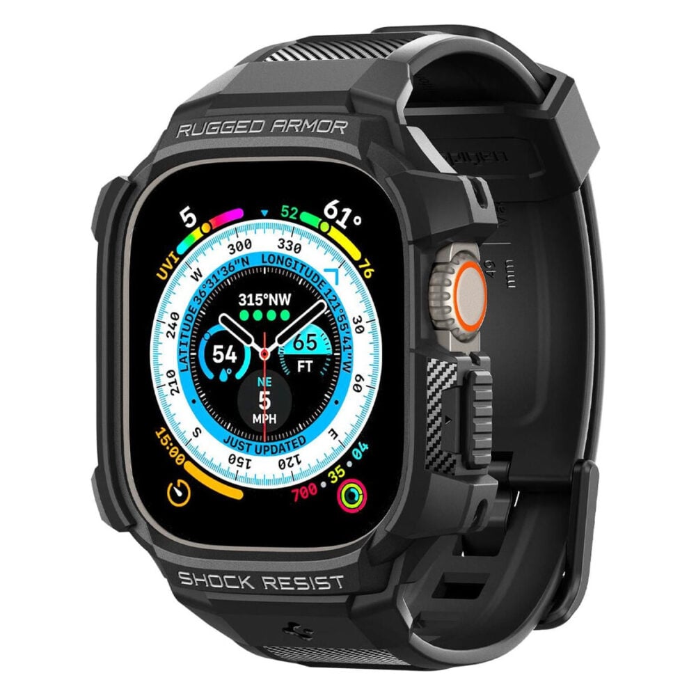 Spigen® Rugged Armor™ Pro ACS05460 Apple Watch Ultra (49mm) Case - Black