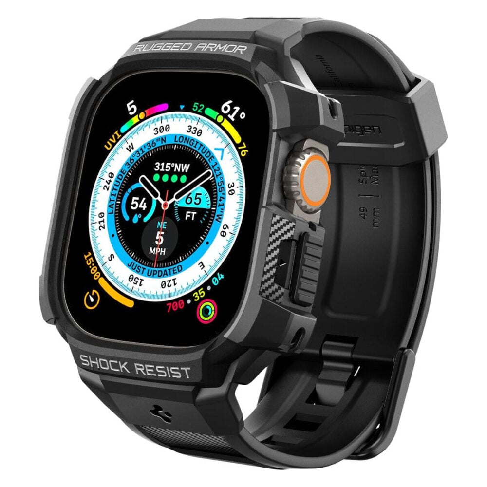 Spigen® Rugged Armor™ Pro ACS05460 Apple Watch Ultra (49mm) Case - Black