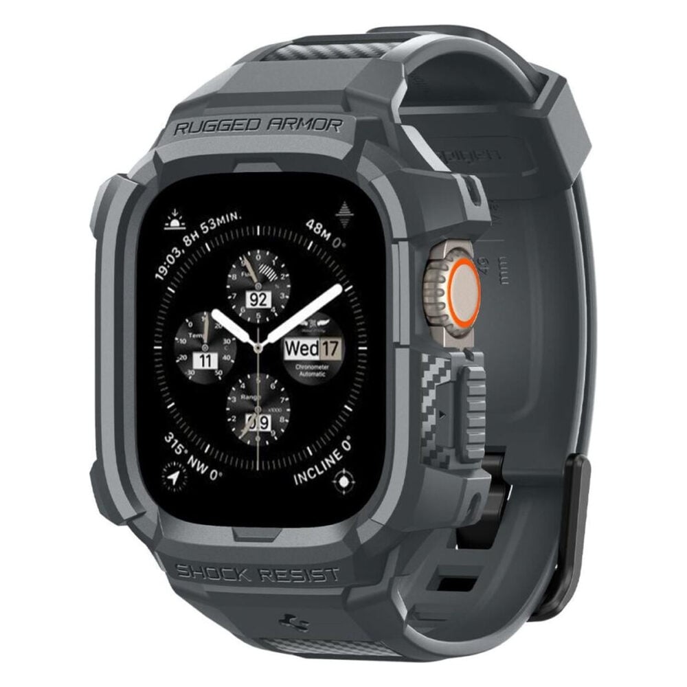 Spigen® Rugged Armor™ Pro ACS07390 Apple Watch Ultra 2 / Ultra (49mm) Case & Band - Dark Gray