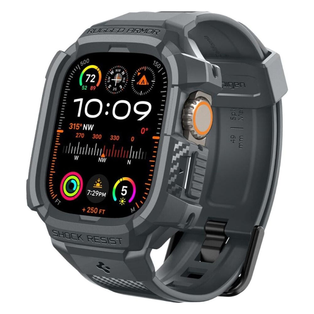 Spigen® Rugged Armor™ Pro ACS07390 Apple Watch Ultra 2 / Ultra (49mm) Case & Band - Dark Gray