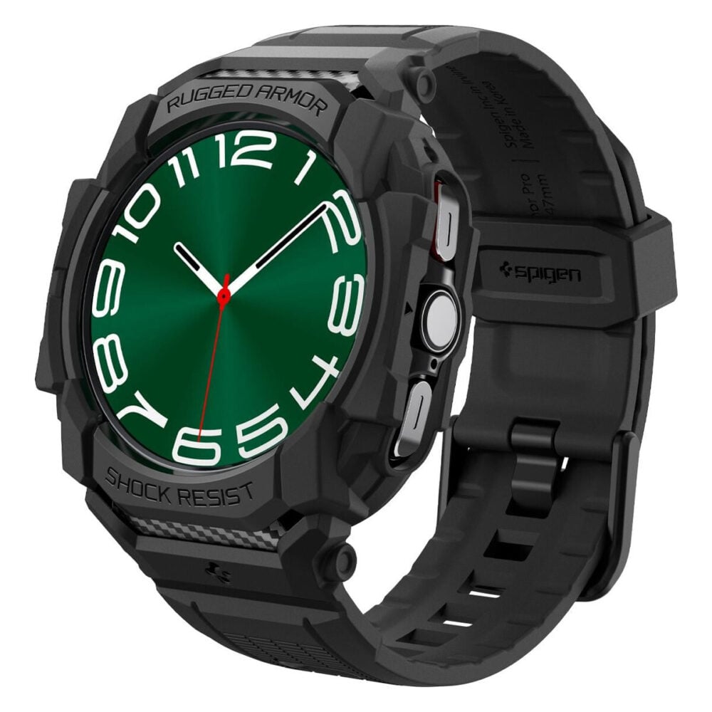 Spigen® Rugged Armor™ Pro ACS08427 Samsung Galaxy Watch Ultra (47mm) Case + Band - Matte Black