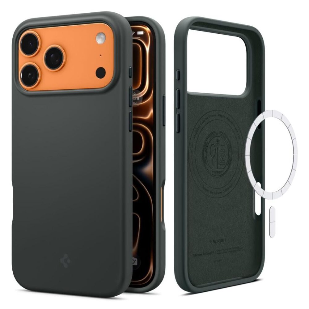Spigen® Silicone Fit™ (MagFit) ACS10336 iPhone 17 Pro Case - Abyss Green