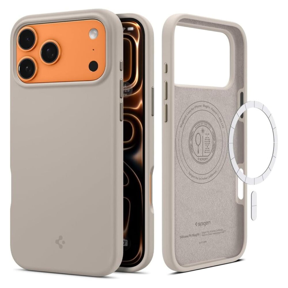 Spigen® Silicone Fit™ (MagFit) ACS10337 iPhone 17 Pro Case - Stone