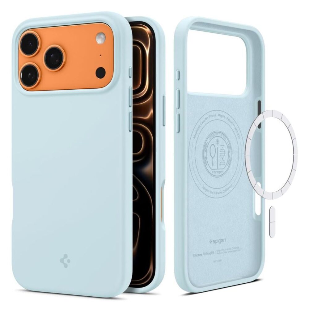 Spigen® Silicone Fit™ (MagFit) ACS10338 iPhone 17 Pro Case - Mute Blue