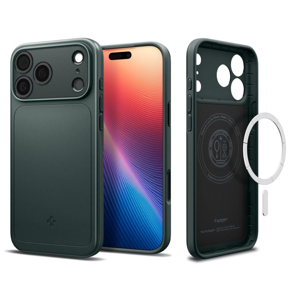 Spigen® Thin Fit™ (MagFit) ACS10340 iPhone 17 Pro Case - Abyss Green
