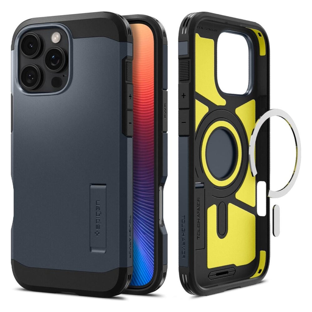Spigen® Tough Armor™ AI (MagFit) ACS08014 iPhone 16 Pro Max Case - Metal Slate