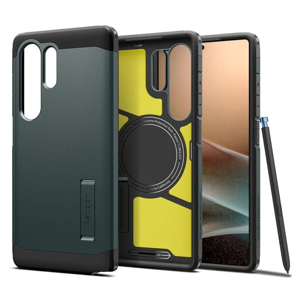 Spigen® Tough Armor™ AI (MagFit) ACS08966 Samsung Galaxy S25 Ultra Case - Abyss Green
