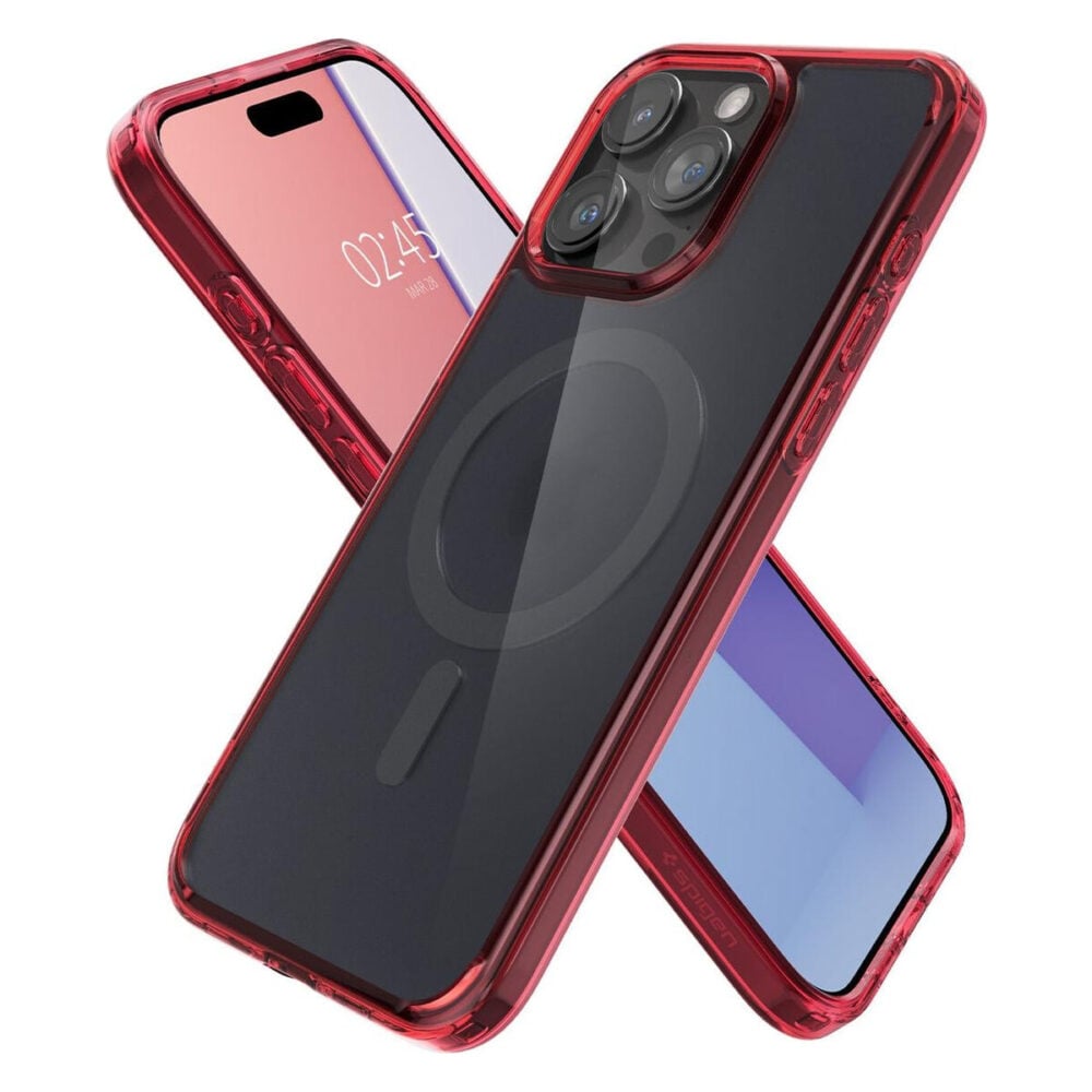 Spigen® Ultra Hybrid™ (MagFit) ACS07056 iPhone 15 Pro Max Case - Frost Red