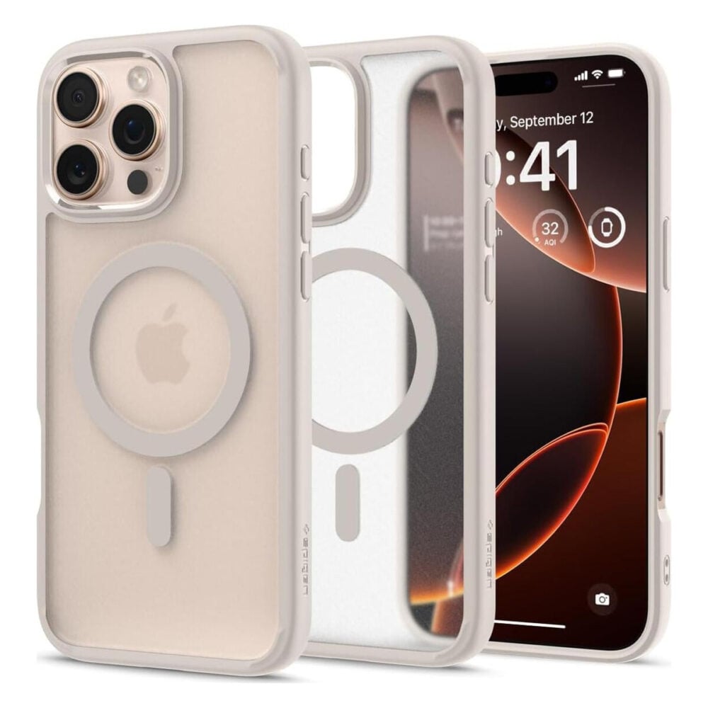 Spigen® Ultra Hybrid™ (MagFit) ACS08382 iPhone 16 Pro Max Case - Frost Natural Titanium